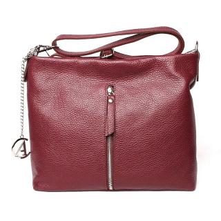 Luxusní vínová kožená crossbody kabelka Alex&amp;Co (Gianni Conti) 815