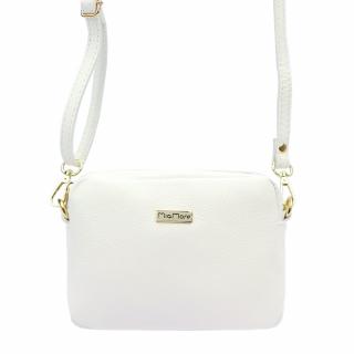 Malá bílá kožená crossbody kabelka MiaMore no. 59