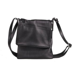 Malá černá kožená crossbody kabelka no. 74