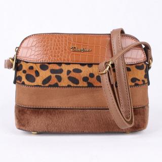 Malá hnědá (cognac) crossbody kabelka David Jones 6157-1