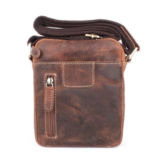 Malá hnědá pánská kožená crossbody taška HGL no. 621