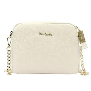 Malá kožená béžová crossbody kabelka Pierre Cardin no. 48