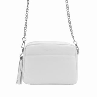 Malá kožená bílá crossbody kabelka Pierre Cardin no. 52