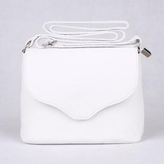 Malá kožená bílá crossbody kabelka Vera Pelle no. 61