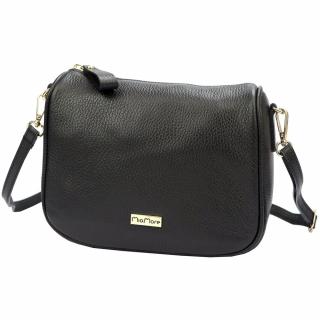 Malá kožená černá crossbody kabelka Mia More no. 003