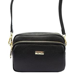 Malá kožená černá crossbody kabelka Mia More no. 062