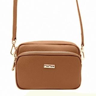 Malá kožená hnědá crossbody kabelka Mia More no. 062