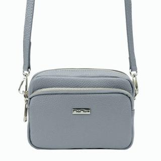 Malá kožená šedá crossbody kabelka Mia More no. 062