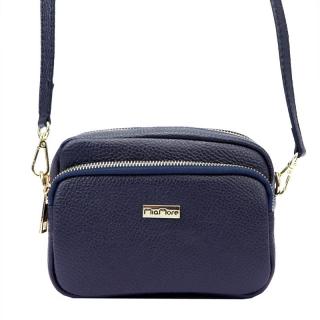 Malá kožená tmavěmodrá crossbody kabelka Mia More no. 062