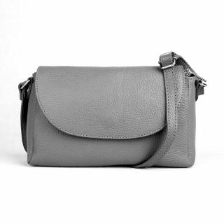 Malá kožená tmavěšedá crossbody kabelka Vera Pelle no. 63