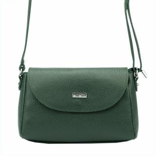 Malá kožená tmavězelená crossbody kabelka Mia More no. 018