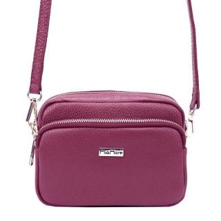 Malá kožená vínová crossbody kabelka Mia More no. 062