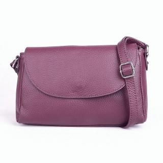 Malá kožená vínová crossbody kabelka Vera Pelle no. 63