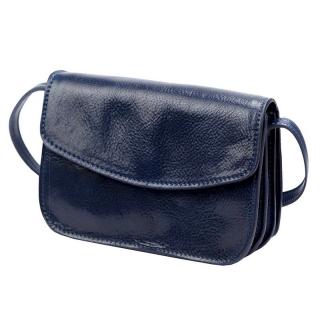 Malá lovecká tmavěmodrá kožená crossbody kabelka Florence no. 11