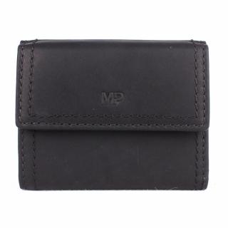 Malá luxusní černá kožená peněženka Marta Ponti no. B014