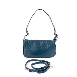 Malá paví modrá kabelka na rameno či crossbody David Jones CM6256A