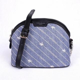 Malá pevná džínově modrá crossbody kabelka David Jones CH21050