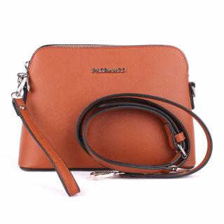 Malá pevná hnědá crossbody kabelka Flora F3772