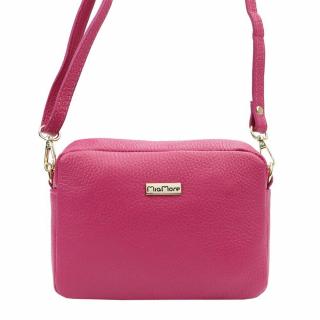 Malá růžová kožená crossbody kabelka MiaMore no. 59