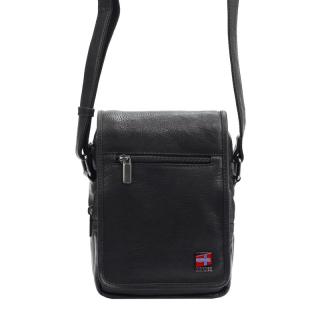 Malá/střední černá kožená crossbody taška Nordee no. 2021