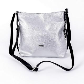 Malá/střední stříbrná crossbody kabelka David Jones 6727-1A