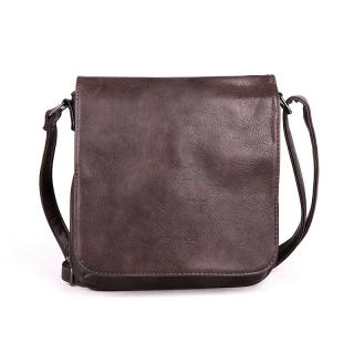 Malá tmavěhnědá (kávová) crossbody kabelka ROMINA &amp; CO F21 s klopou