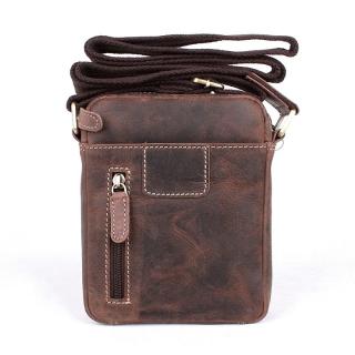 Malá tmavěhnědá kožená crossbody taška HGL no. 621