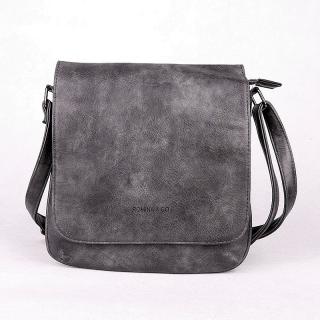 Malá tmavěšedá crossbody kabelka ROMINA &amp; CO F21 s klopou