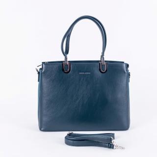 Modro-zelená střední tříoddílová elegantní kabelka do ruky David Jones CM6563