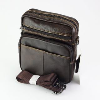 Pánská kožená tmavěhnědá crossbody taška Gregorio no. 409