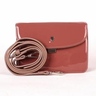 Pětioddílová malá pevná lesklá tmavěrůžová crossbody kabelka David Jones CM4024