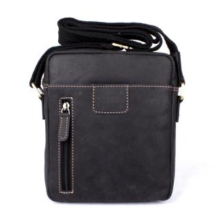 Středně velká černá kožená crossbody taška HGL no. 622