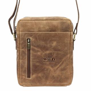 Středně velká hnědá kožená crossbody taška Always Wild 6-MH