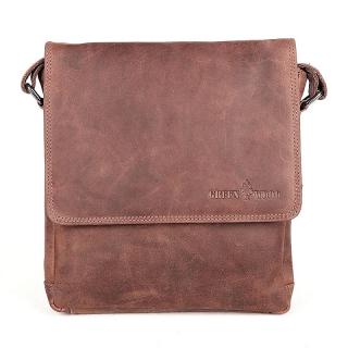 Středně velká hnědá kožená crossbody taška GreenWood no. 112