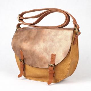 Středně velká hořčicová crossbody kabelka FLORA&amp;CO H6763