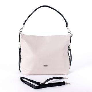 Středně velká slonově bílá kabelka na rameno i crossbody David Jones 6727-2A