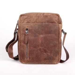 Středně velká světlehnědá kožená crossbody taška GreenWood no. 1049