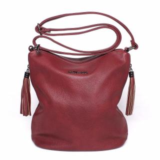 Středně velká tmavěčervená crossbody kabelka FLORA&amp;CO H7150