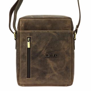 Středně velká tmavěhnědá kožená crossbody taška Always Wild 6-MH