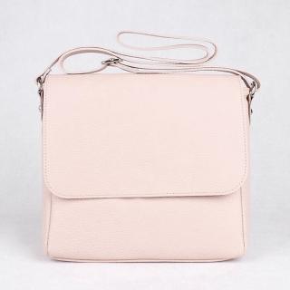 Střední kožená světlerůžová crossbody kabelka/podél těla Vera Pelle 62