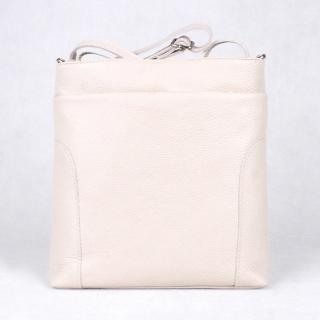 Světlá latté středně velká kožená crossbody kabelka Patrizia Piu 417