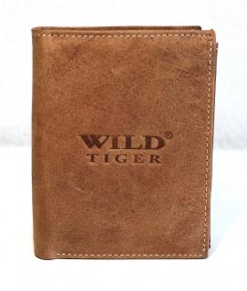 Světlehnědá pánská kožená peněženka Wild Tiger (AM-28-123) na výšku