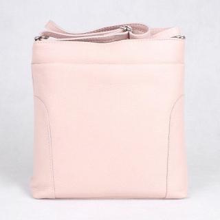 Světlerůžová středně velká kožená crossbody kabelka Patrizia Piu 417