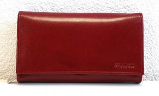 Tmavěčervená mírné lesklá dámská kožená peněženka Bellugio