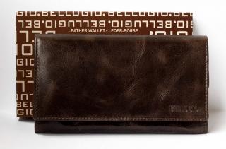 Tmavěhnědá dámská kožená peněženka Bellugio