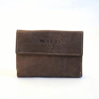 Tmavěhnědá kožená peněženka Wild Tiger (no. 227)