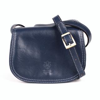 Tmavěmodrá malá kožená crossbody kabelka no. 46