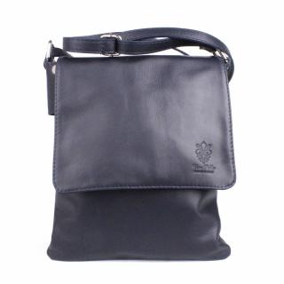 Tmavěmodrá středně velká kožená crossbody kabelka no. 88