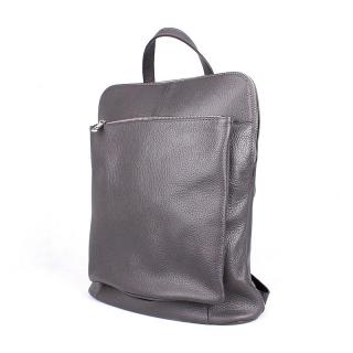 Tmavěšedý kožený batoh/crossbody kabelka no. 21 o obsahu cca. 7 l