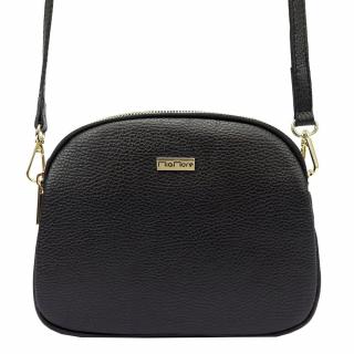 Tříoddílová černá kožená crossbody kabelka Mia More no. 064